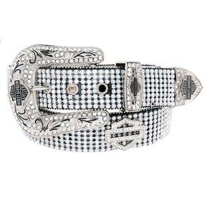 Harley Davidson Embellished Crystal Saturday Night Belt HDWBT10044 Womens Small